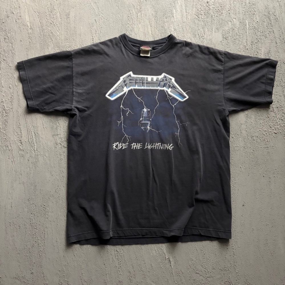 Vintage Metallica Shirt XL Black 1990s Ride The Lightning Artimonde